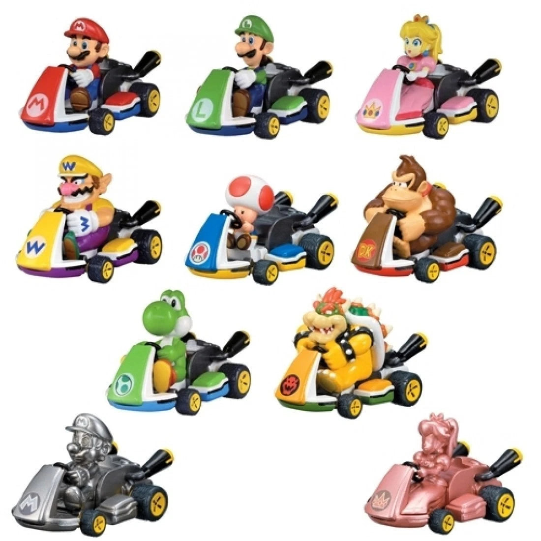 Mario Kart Pull Back Racers Mystery Capsules | 1, 2, 4 or 6 Pack | Random Figure