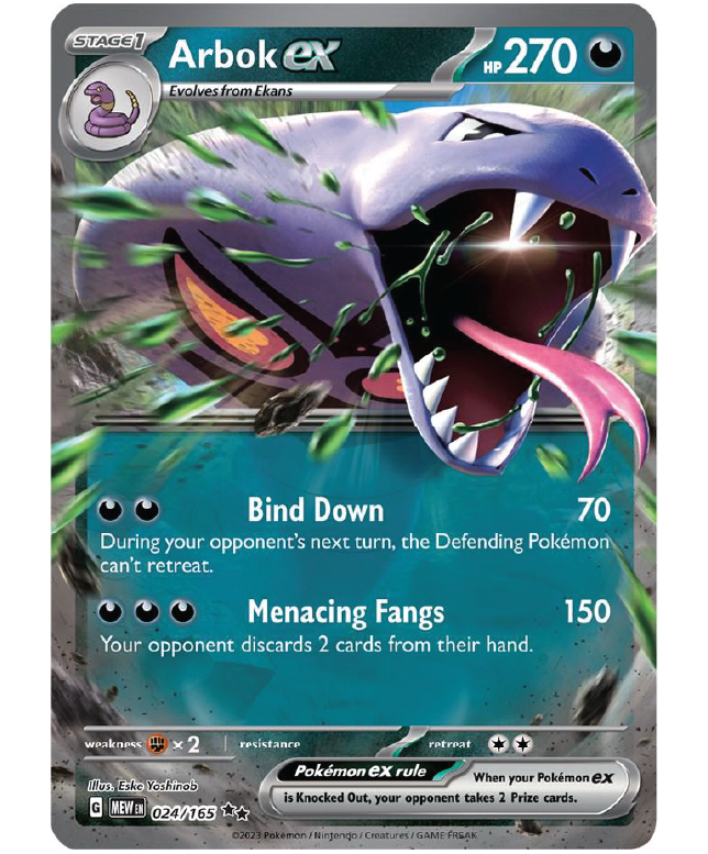 Arbok ex 024/165 Double Rare Pokémon TCG Scarlet & Violet 151 card front