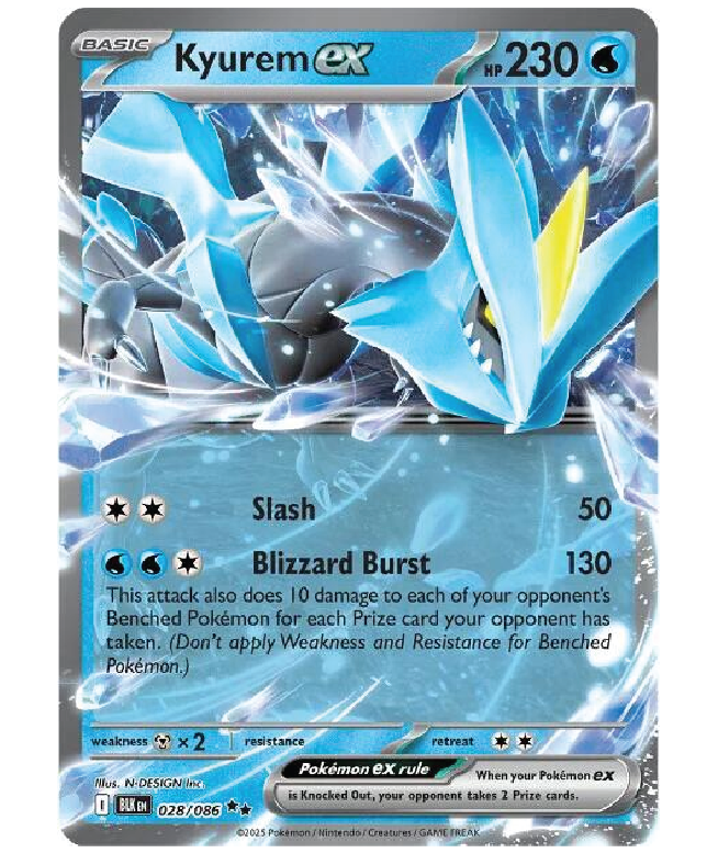 Kyurem ex 028/086 Double Rare Pokémon TCG Black Bolt card front