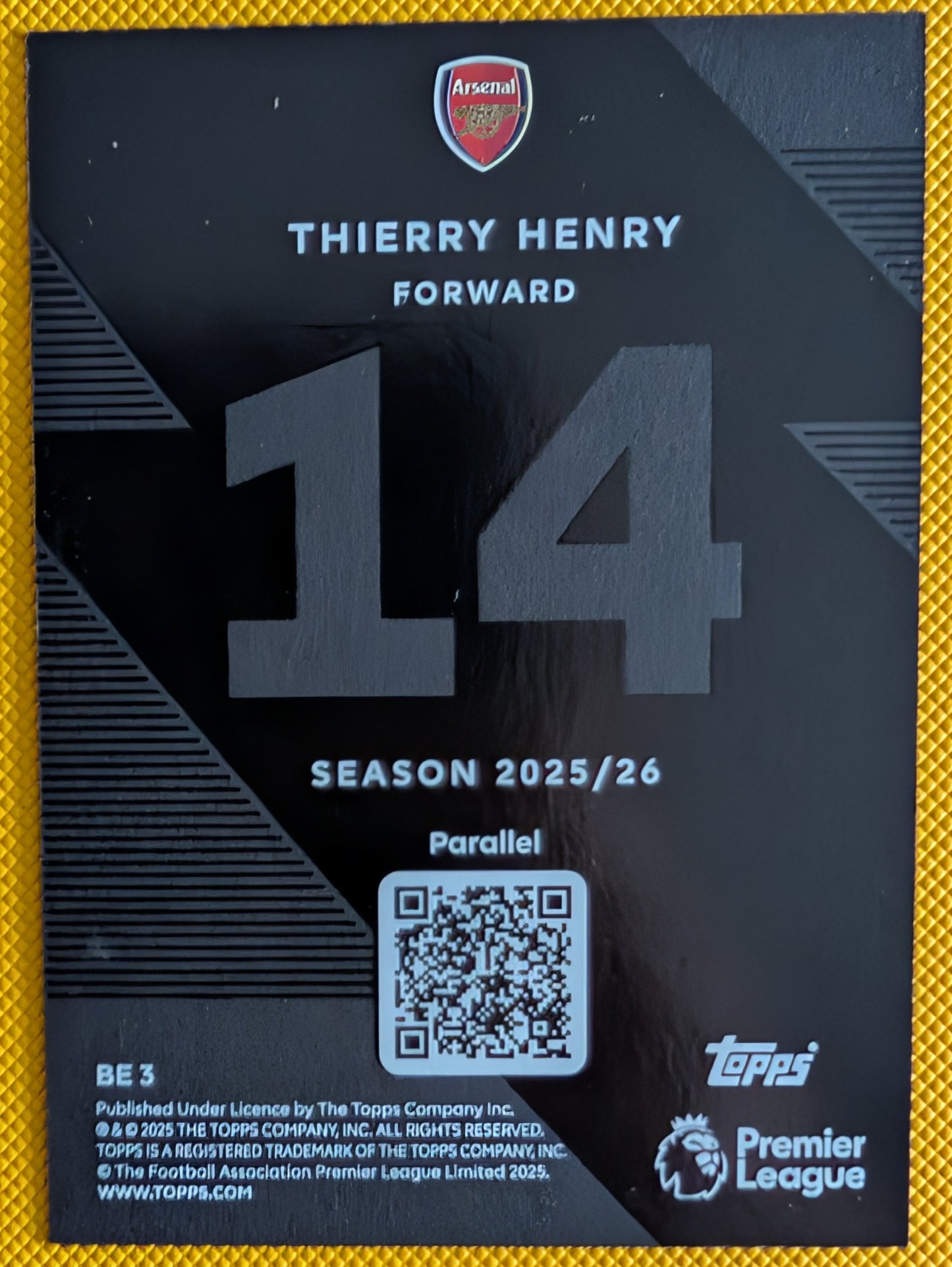 Thierry Henry | Black Edge Edition /50 | Topps Premier League 2025/26