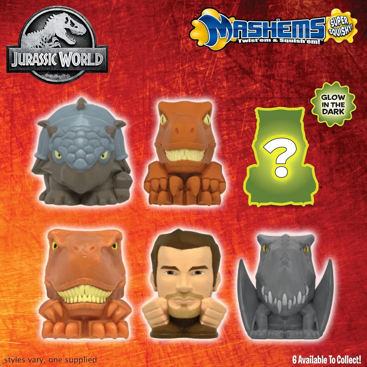 Jurassic World MASH'EMS Series 2 | Squishy Collectable Mystery Figure | Blind Capsule Toy