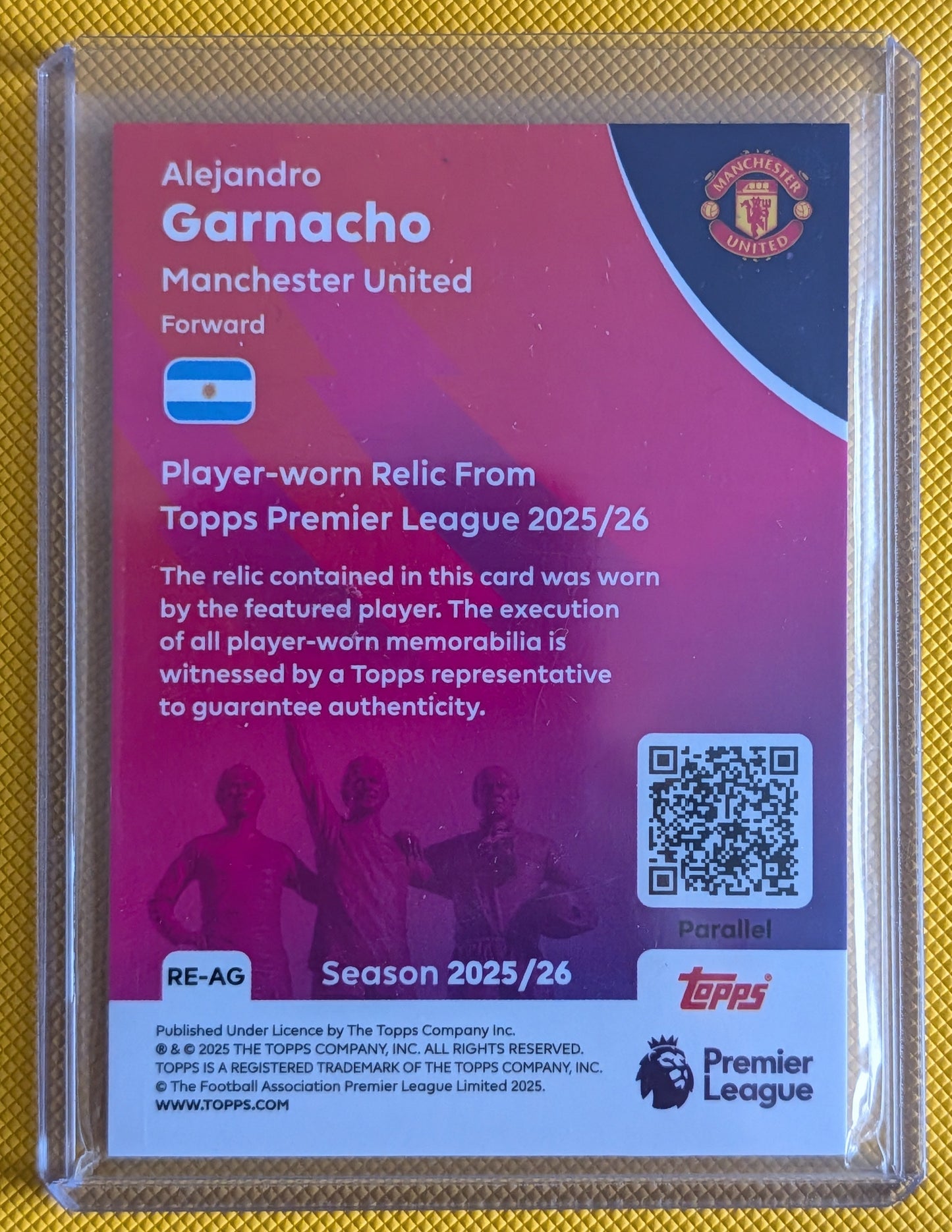 Alejandro Garnacho | Relic Patch /199 | Topps Premier League 2025/26