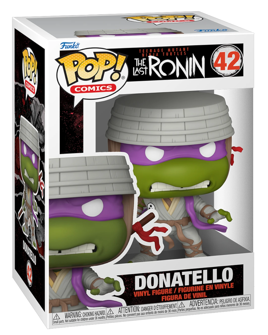 VaultifyUK Funko Pop! Donatello #42 vinyl figure from Teenage Mutant Ninja Turtles: The Last Ronin in display box.