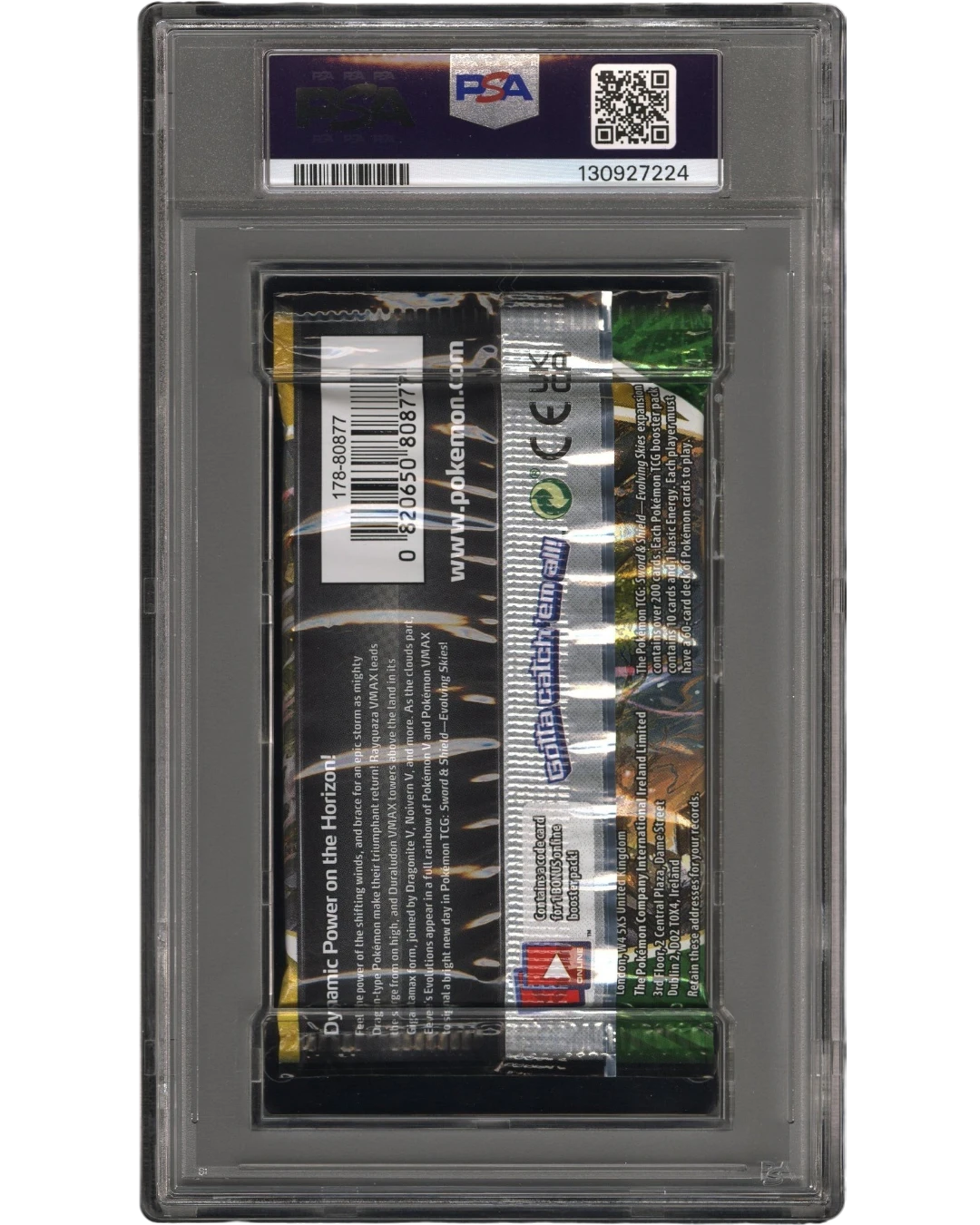 VaultifyUK PSA 9 Mint graded Pokémon Evolving Skies booster pack with Umbreon artwork in a protective slab