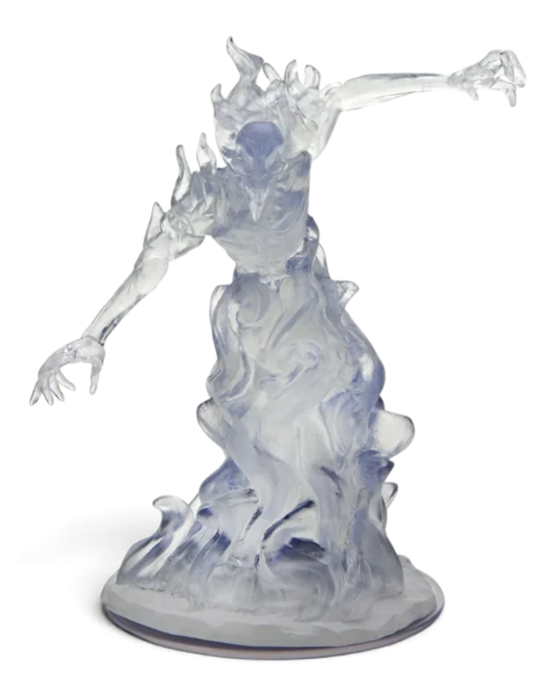 VaultifyUK Critical Role Revenge Demon unpainted miniature with translucent sculpted flame details on a round base