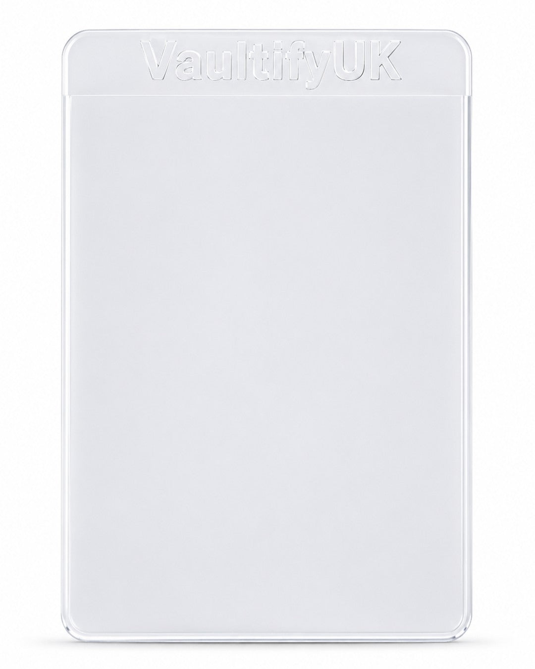 VaultifyUK Shield premium clear semi-rigid card holder for trading card grading and secure storage