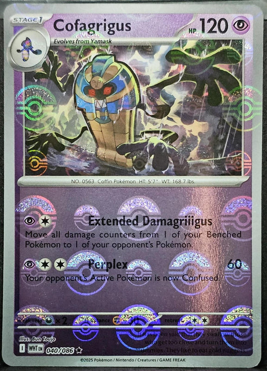 2025 Pokémon | Cofagrigus 040/086 | White Flare Poké Ball Reverse Holo