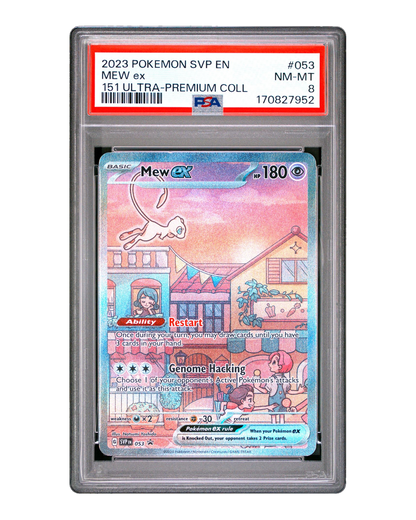 PSA 8 NM-MT Mew ex SVP 053 151 Ultra-Premium Collection Promo graded slab, cert 170827952, front
