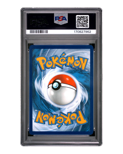 PSA 8 NM-MT Galarian Moltres SWSH284 Crown Zenith Tin Promo graded slab, cert 170827962, back
