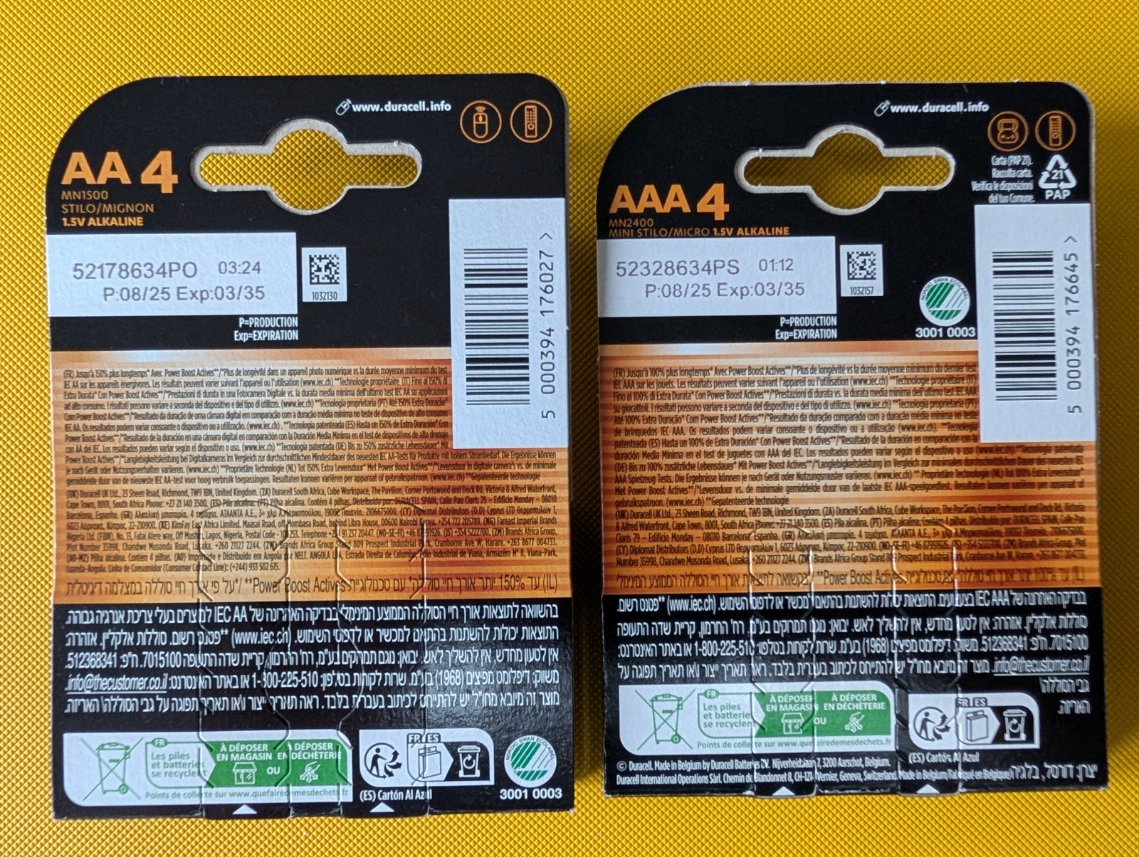 Duracell Household Battery Bundle AA & AAA (4 Packs Total)1