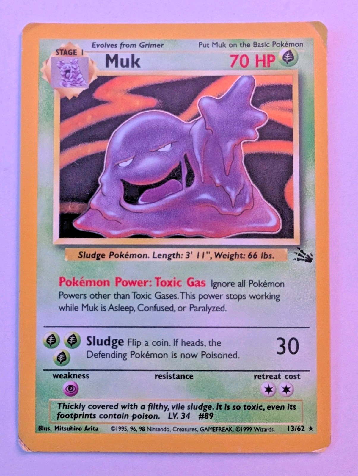 Pokémon TCG - Muk - 13/62 - Fossil - Holo Rare - Unlimited - MP0