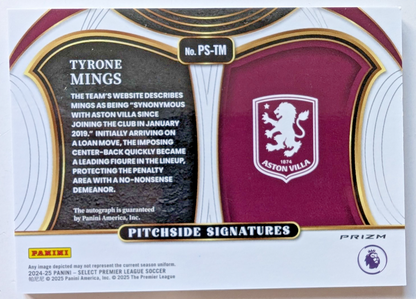 Panini Select 24/25 - Tyrone Mings - Aston Villa - Pitchside Signatures Auto -NM1