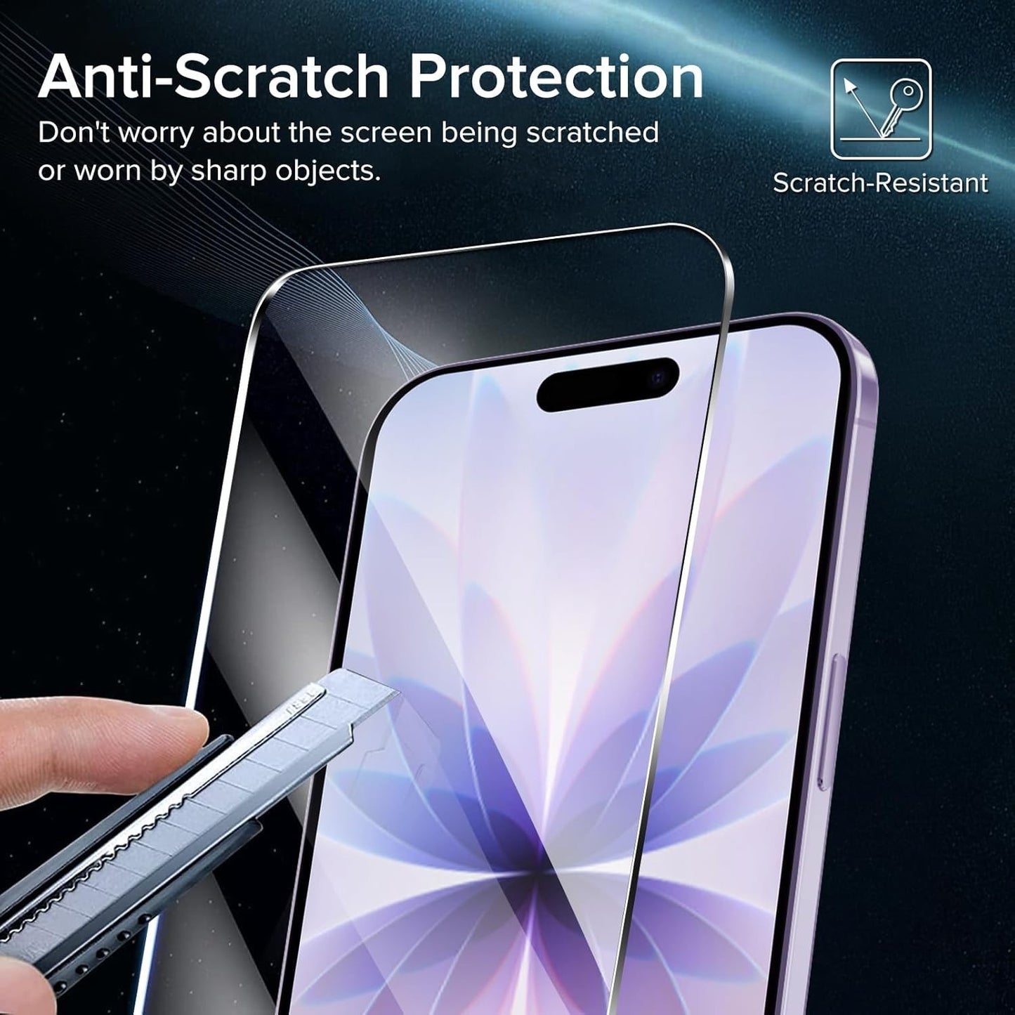 ivoler Screen Protector for iPhone 17/iPhone 16 Pro – 2 Pack Tempered Glass3