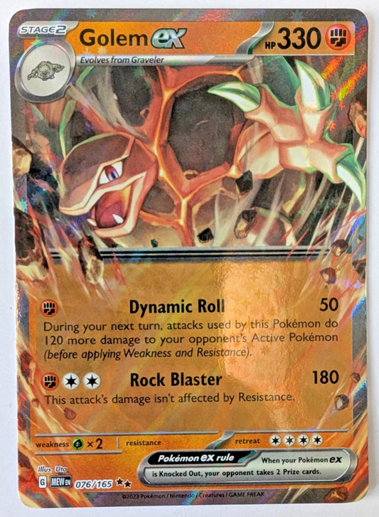 Pokémon TCG - Golem ex - 076/165 - S & V: 151 - Holo Double Rare - NM0