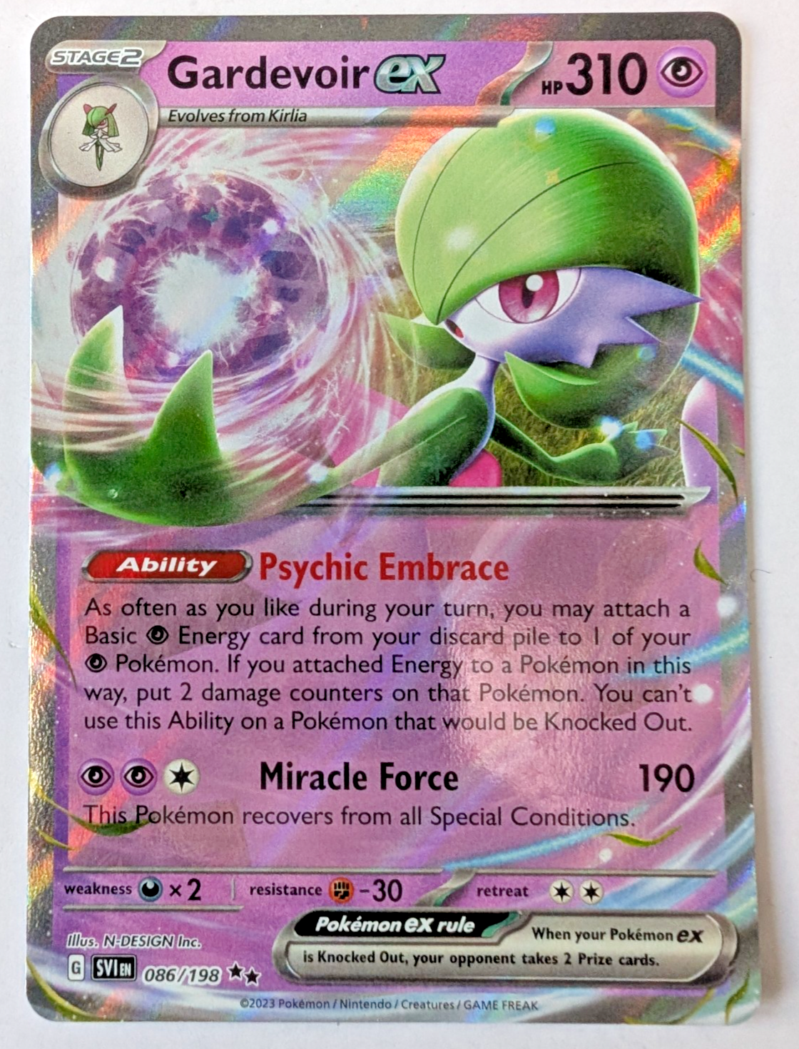 Pokémon TCG - Gardevoir ex - 86/198 - Scarlet & Violet - Holo Double Rare - NM0