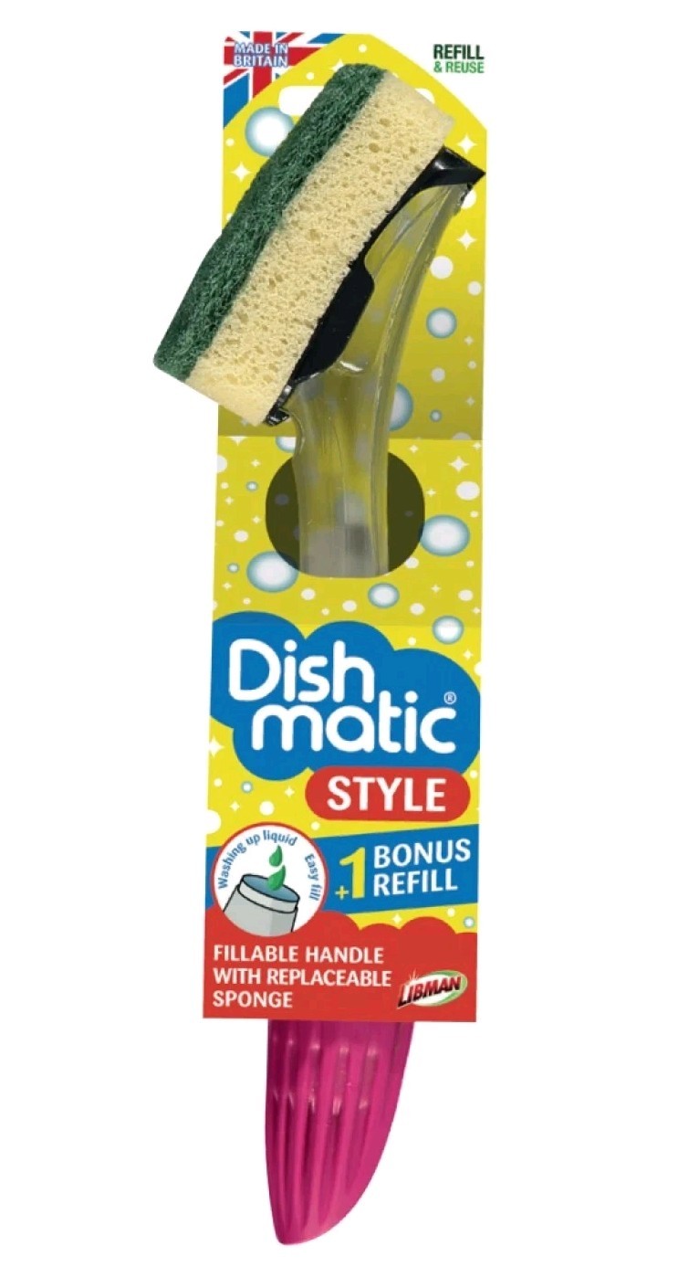 Dishmatic Style Fillable Washing Up Handle and Bonus Refill0