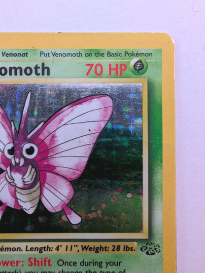 Venomoth Pokémon Card 13/64 Jungle Holo Rare, Unlimited, MP Condition2