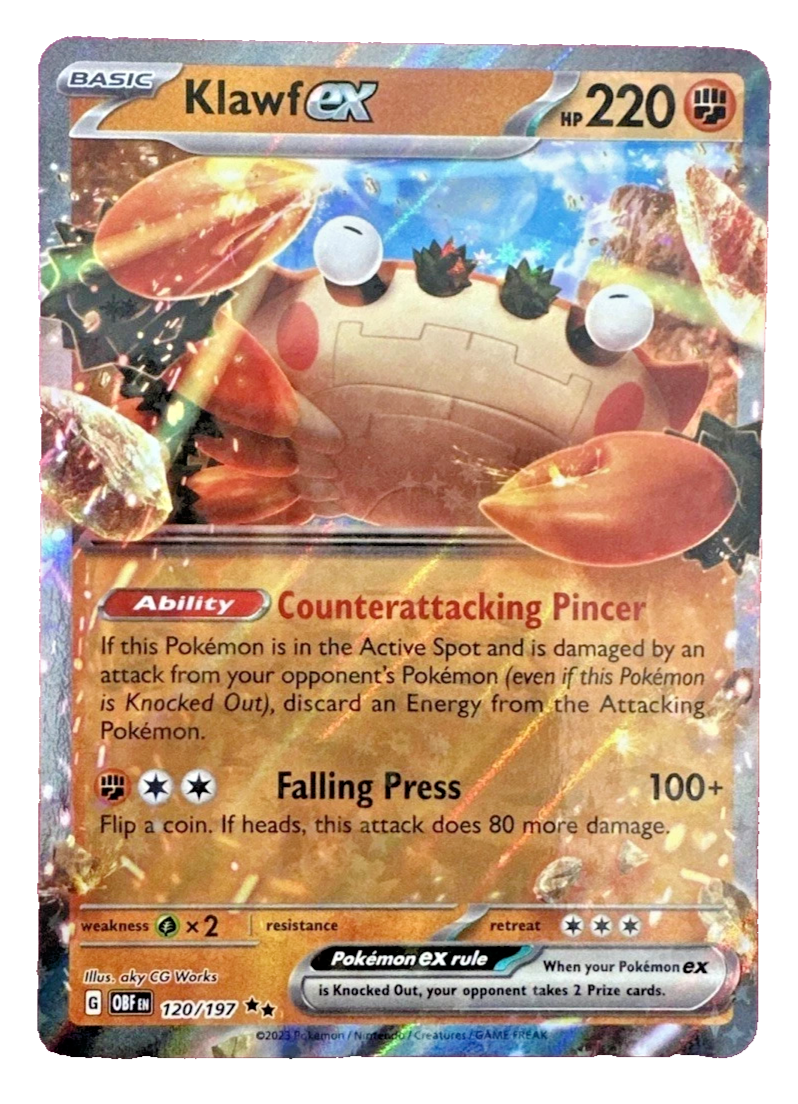 Pokémon TCG - Klawf EX 120/197 - Sv03: Obsidian Flames - Holo Double Rare - NM0