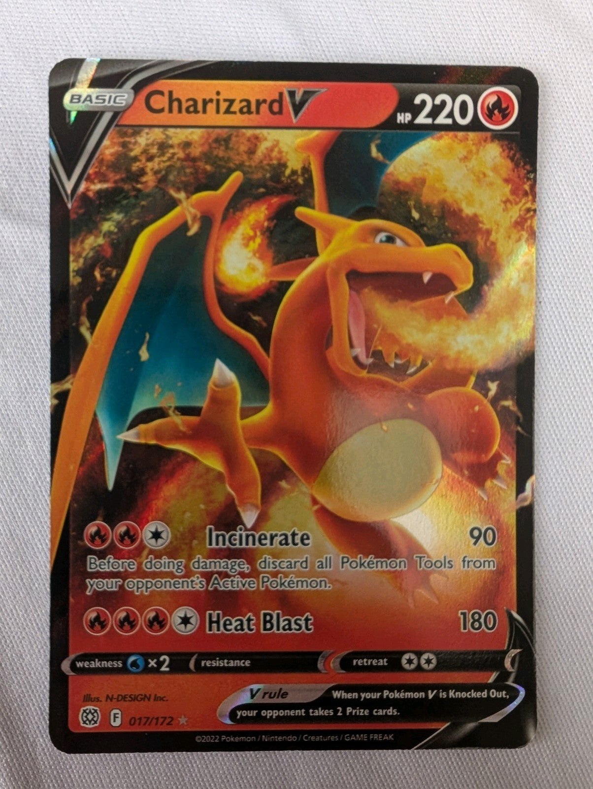 Pokémon TCG - Charizard V - 017/172 - Brilliant Stars - Ultra Rare Holo – NM0