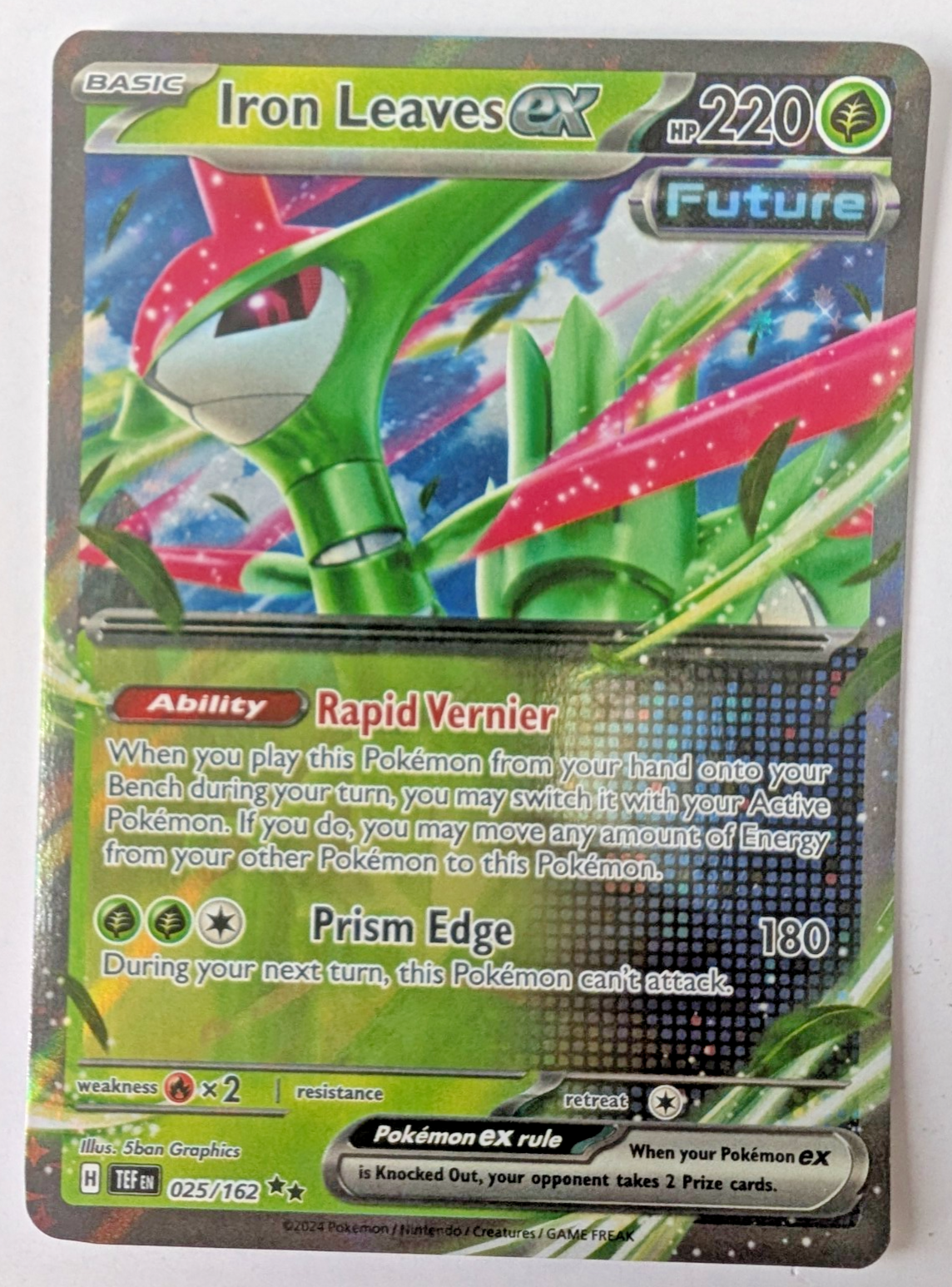 Pokémon TCG - Iron Leaves ex - 025/162 - Temporal Forces - Holo Double Rare - NM0