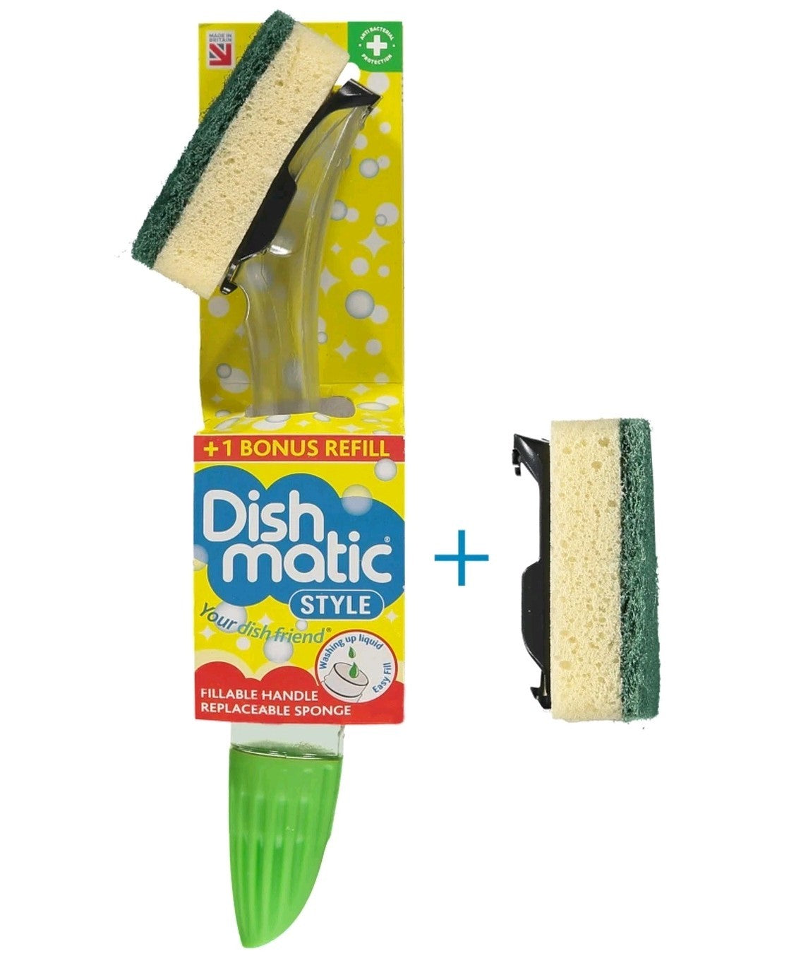 Dishmatic Style Fillable Washing Up Handle and Bonus Refill1