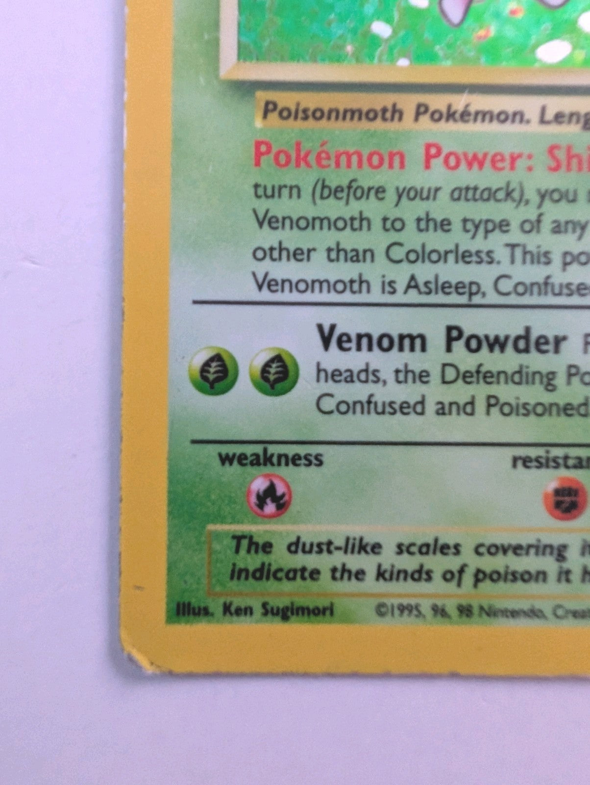 Venomoth Pokémon Card 13/64 Jungle Holo Rare, Unlimited, MP Condition3
