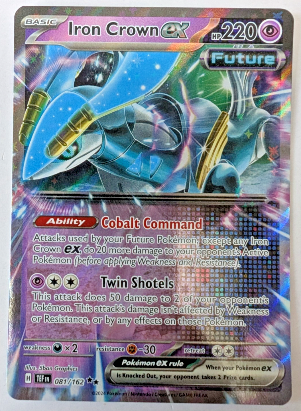 Pokemon TCG - Iron Crown ex - 081/162 - Temporal Forces - Holo Double Rare - NM0