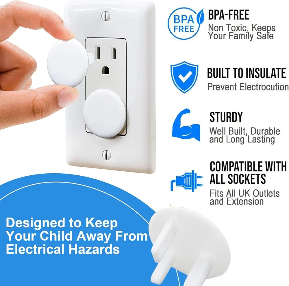 Pack of 5 UK 3 Pin Child Safety Blanking Plug Socket Cover Protecter5