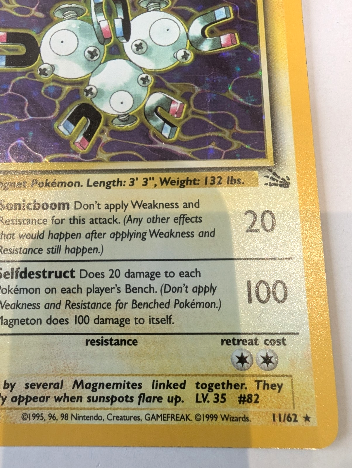 Pokémon TCG - Magneton - 11/62 - Fossil - Holo Rare - Unlimited - LP4