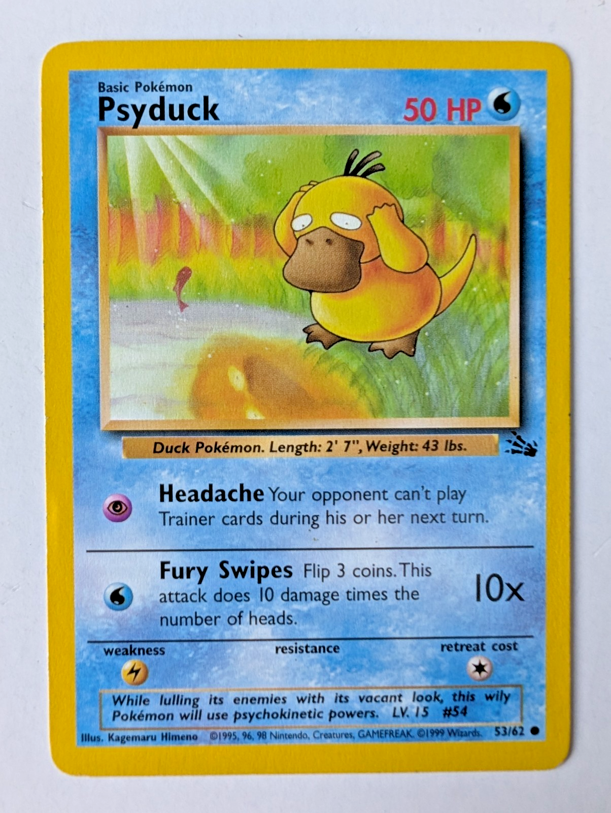 Pokémon TCG - Fossil Evolution Set – Psyduck & Golduck 1999 WOTC Vintage - LP-NM1