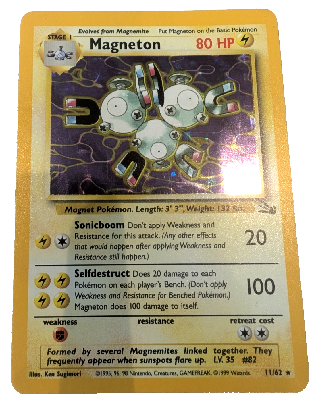 Pokémon TCG - Magneton - 11/62 - Fossil - Holo Rare - Unlimited - LP0