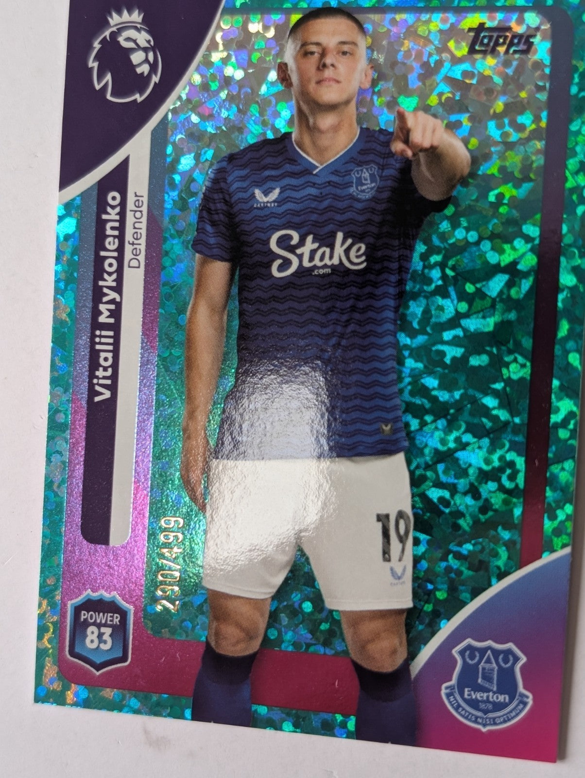 Topps Premier League 2025/26 - Vitalii Mykolenko - Everton - Aqua Mojo /499 - NM1