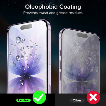 ivoler Screen Protector for iPhone 17 Pro – 2 Pack Tempered Glass5