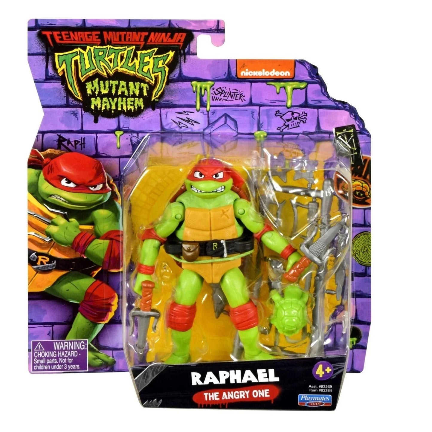TMNT Mutant Mayhem Raphael Action Figure 4.6" | Playmates Toys | New & Sealed0