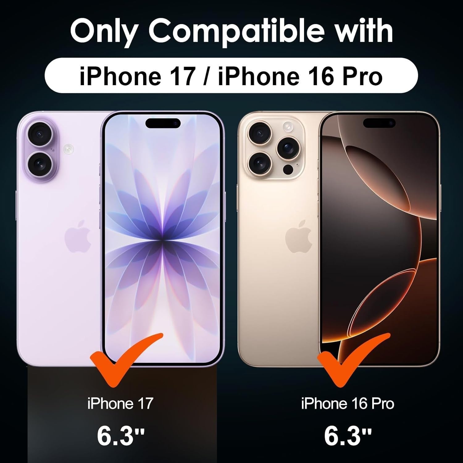 ivoler Screen Protector for iPhone 17/iPhone 16 Pro – 2 Pack Tempered Glass1