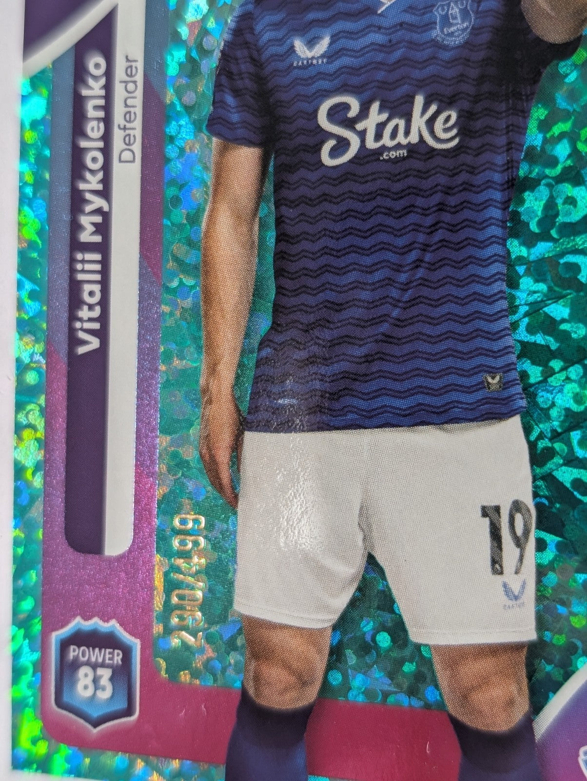 Topps Premier League 2025/26 - Vitalii Mykolenko - Everton - Aqua Mojo /499 - NM3