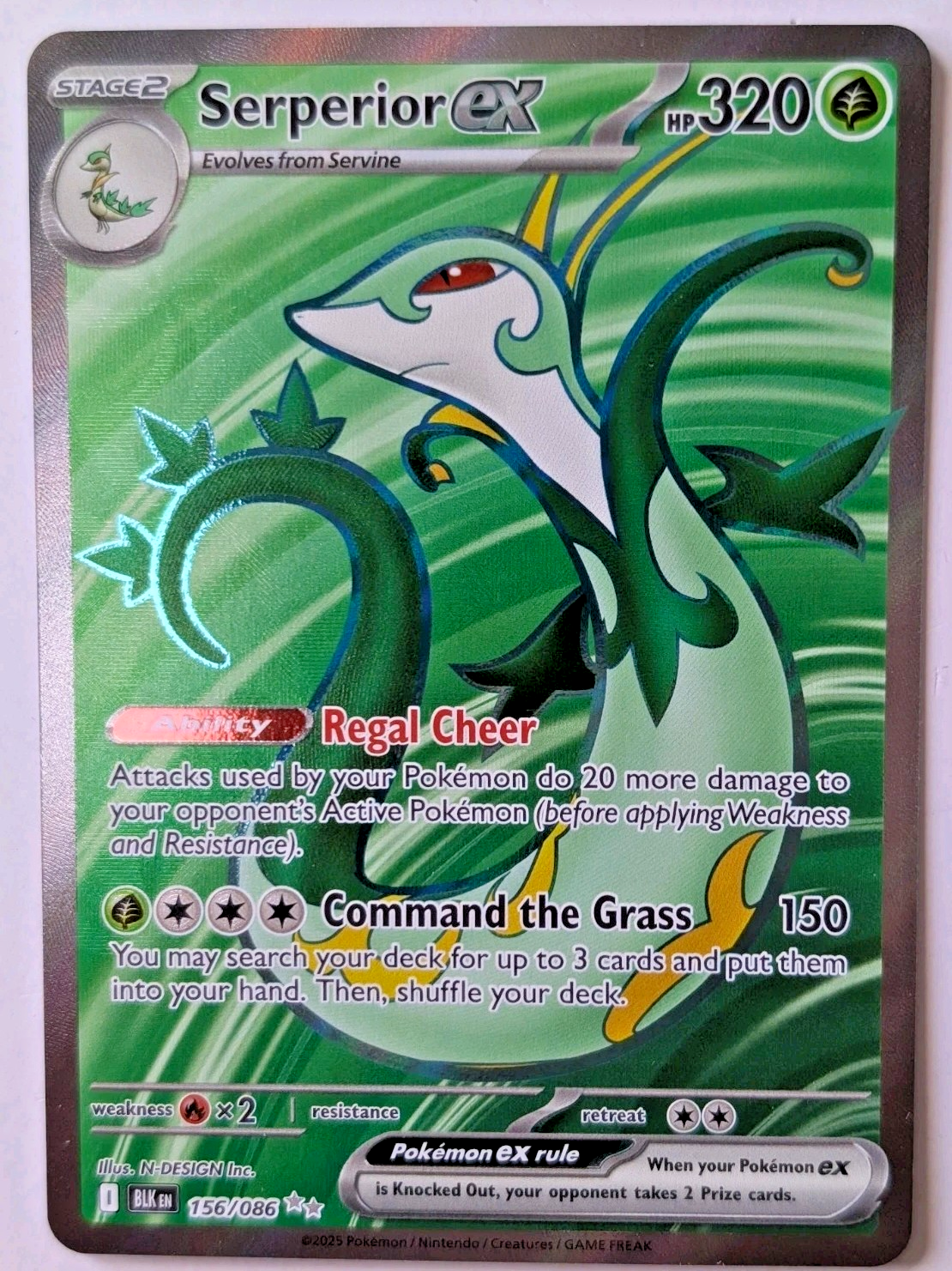 Pokémon TCG – Serperior ex – 156/086 – S&V: Black Bolt – Holo Ultra Rare – NM0