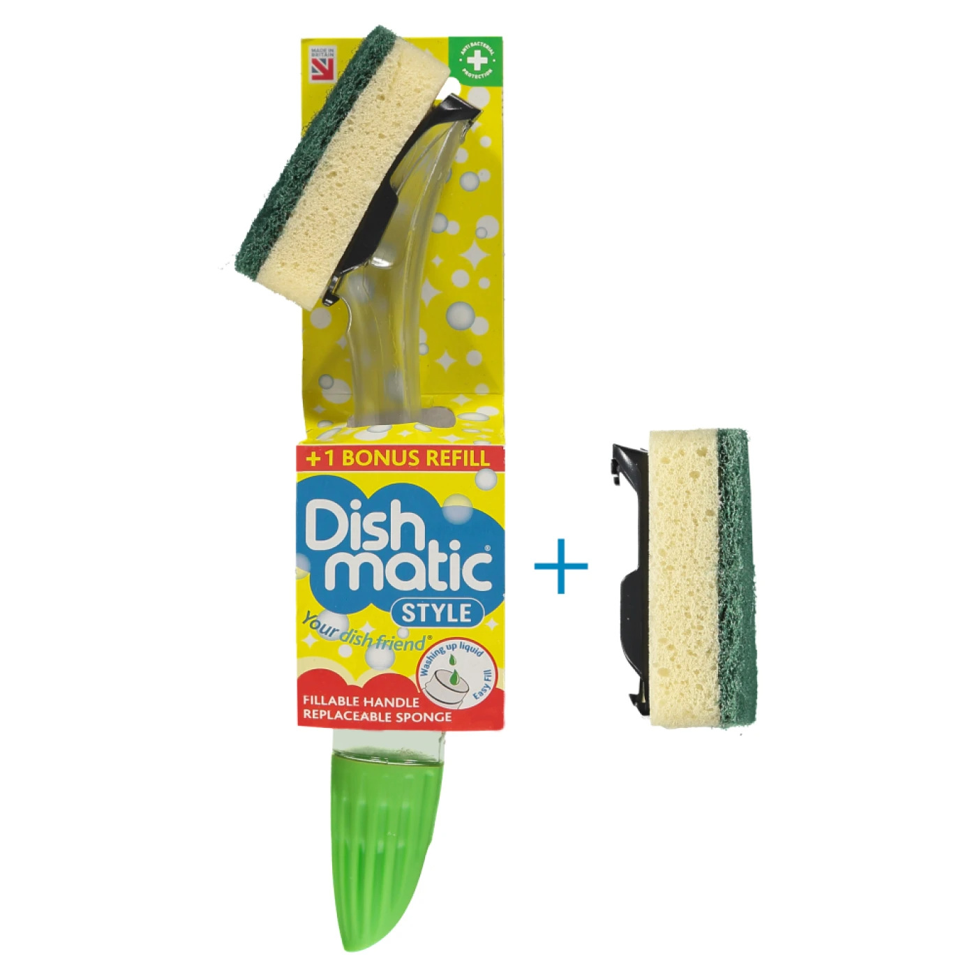 Dishmatic Complete Cleaning Kit | Handle + 9 Refills + Big Job Brush | Set1