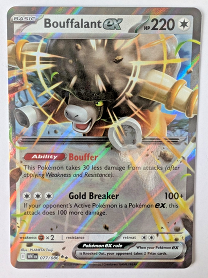 Pokémon TCG - Bouffalant ex - 077/086 - S&V: White Flare - Holo Double Rare - NM0