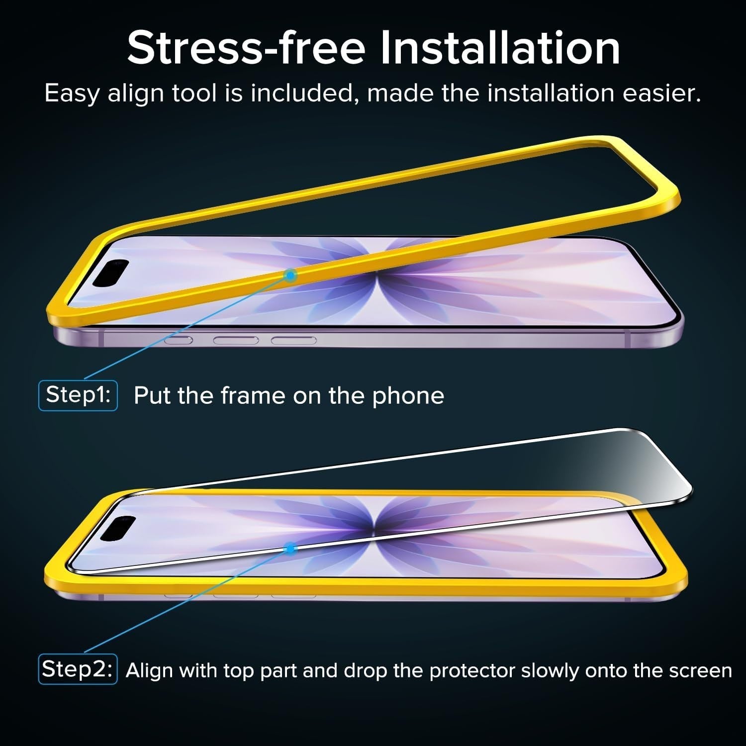 ivoler Screen Protector for iPhone 17/iPhone 16 Pro – 2 Pack Tempered Glass2