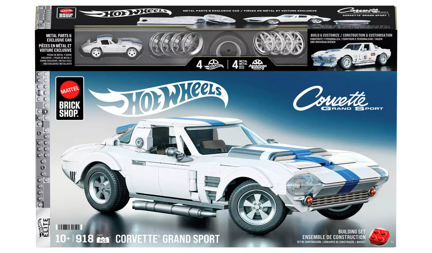 Hot Wheels Elite | Corvette Grand Sport | Mattel Brick Shop | 918 Pieces