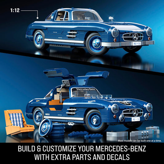 Mattel Brick Shop | Hot Wheels Mercedes-Benz 300 SL | Premium Collector Building Set