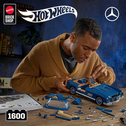 Mattel Brick Shop | Hot Wheels Mercedes-Benz 300 SL | Premium Collector Building Set
