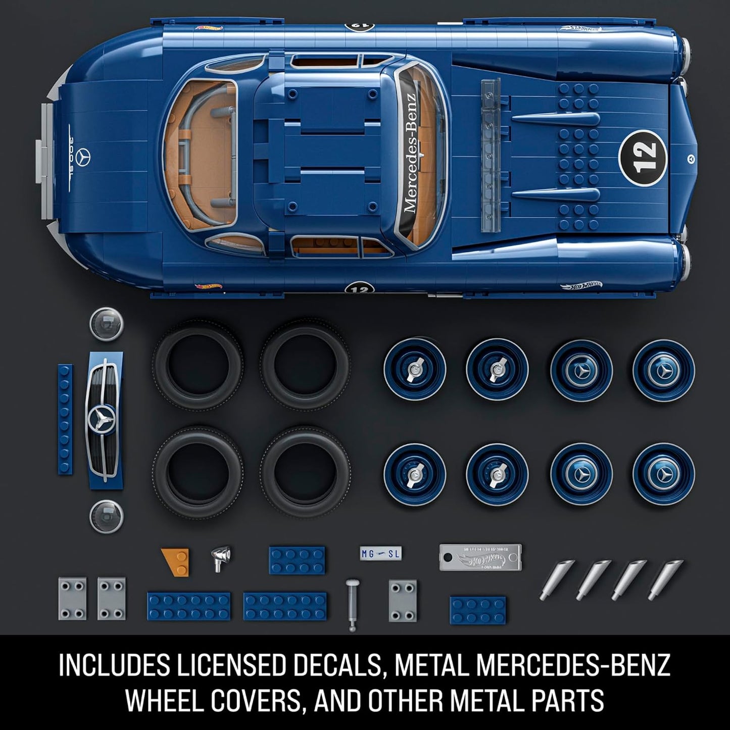 Mattel Brick Shop | Hot Wheels Mercedes-Benz 300 SL | Premium Collector Building Set