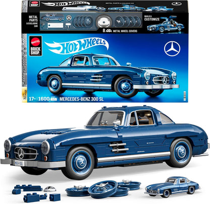 Mattel Brick Shop | Hot Wheels Mercedes-Benz 300 SL | Premium Collector Building Set