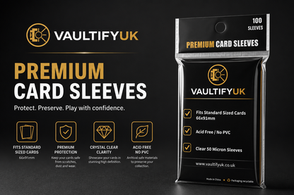 VaultifyUK Shield | Premium Card Sleeves | 66x91mm (100 Pack)