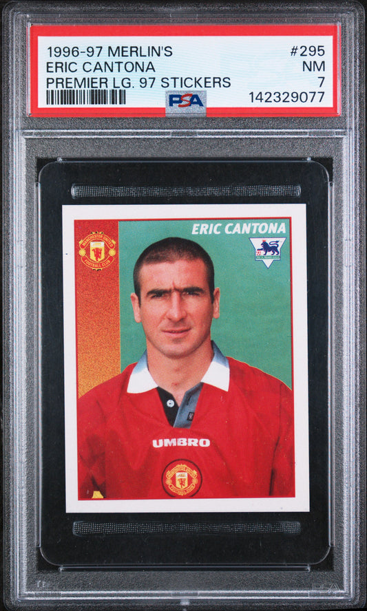 1996 Merlin | Eric Cantona #295 | Premier League Sticker | PSA 7 NM