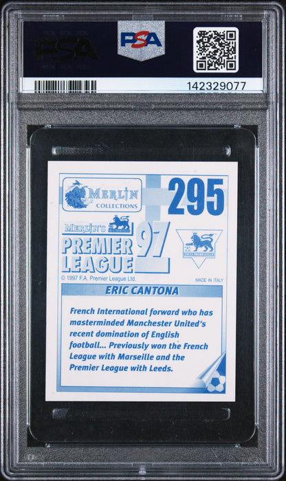 1996 Merlin | Eric Cantona #295 | Premier League Sticker | PSA 7 NM