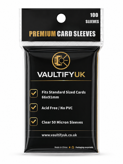 VaultifyUK Shield | Premium Card Sleeves | 66x91mm (100 Pack)