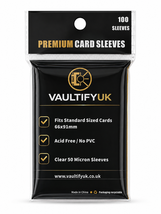 VaultifyUK Shield | Premium Card Sleeves | 66x91mm (100 Pack)